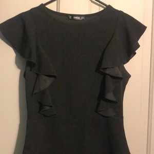 Black ruffle bodysuit